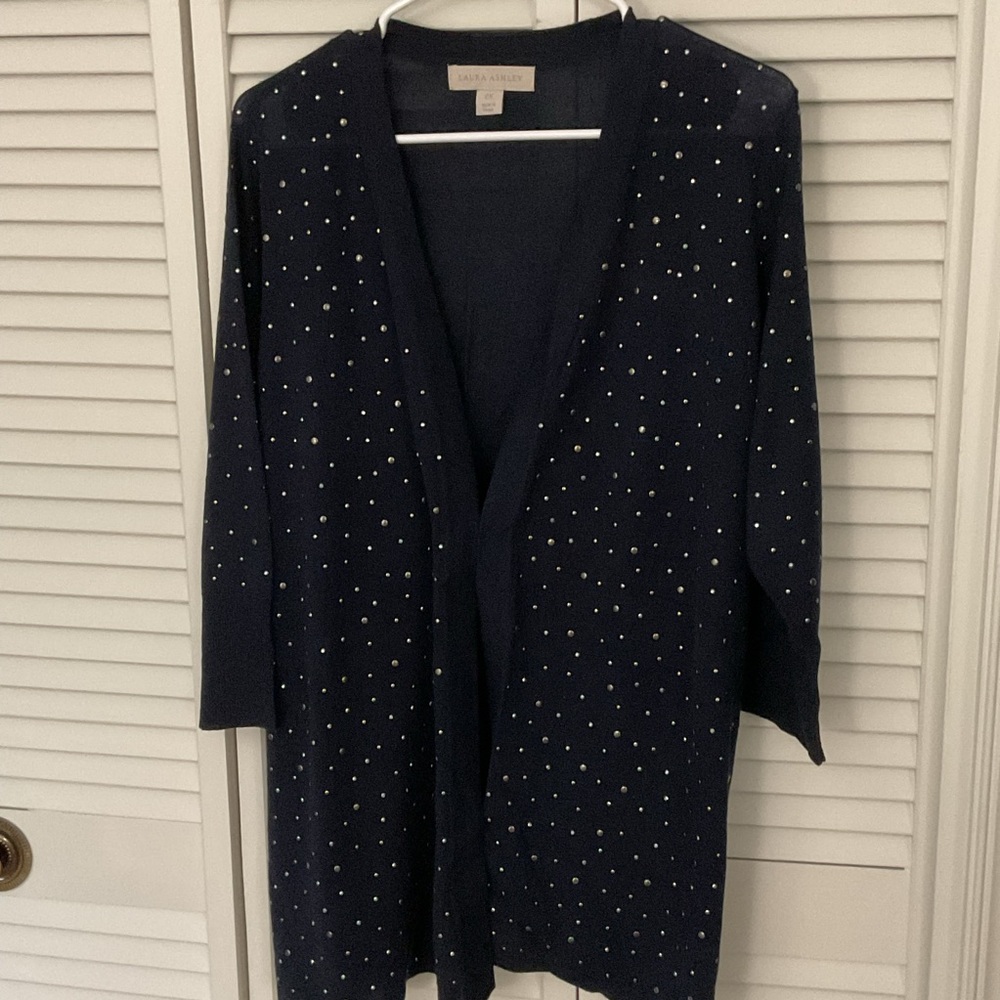 Laura Ashley Navy Cardigan with Silver Studs